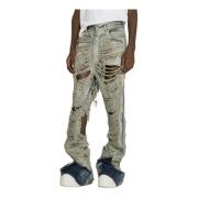 Gedistresseerde Jeans met Rits Rick Owens , Gray , Heren