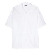 Witte Poplin Overhemd Jil Sander , White , Heren
