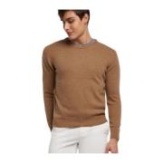 Wol en Kasjmier Crew-Neck Sweater Brooks Brothers , Brown , Heren