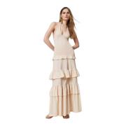 Aansluitende Jurk Collectie Twinset , Beige , Dames