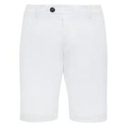 Witte Katoenen Bermuda Shorts Slim Fit Roy Roger's , White , Heren
