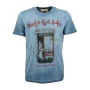 Casual T-shirt Bob , Blue , Heren