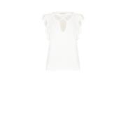 Effen kleur blouse met kruisbandjes Rinascimento , White , Dames