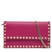 Pre-owned Leather wallets Valentino Vintage , Pink , Dames