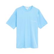 Logo Tee Shirt Knit Oversize Fit Comme des Garçons , Blue , Heren