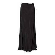 Zwarte Maxi Rok 100% Katoen Rabens Saloner , Black , Dames