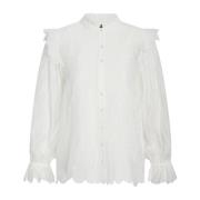 Vrouwelijke Cyperusbbcaro Shirt Blouse Bruuns Bazaar , White , Dames