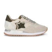 Dames Textiel en Suède Sneakers Atlantic Stars , Beige , Dames