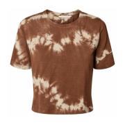 Tie-Dye T-Shirt Liabella Cacao Rabens Saloner , Brown , Dames