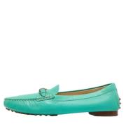 Pre-owned Leather flats Ralph Lauren Pre-owned , Green , Dames