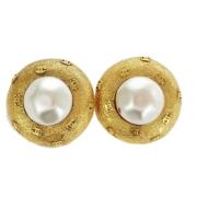 Pre-owned Metal earrings Chanel Vintage , Yellow , Dames