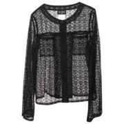Pre-owned Lace tops Chanel Vintage , Black , Dames