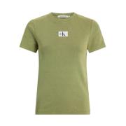 Katoenmix T-shirt Calvin Klein , Green , Dames