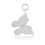 Vlinder Hoop Charm Hanger Zilver Zirkoon Sif Jakobs Jewellery , Gray ,...