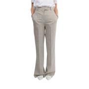 Beige Broek Comfort Fit Katoen Elastaan Circolo 1901 , Beige , Dames