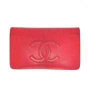 Pre-owned Leather wallets Chanel Vintage , Pink , Dames