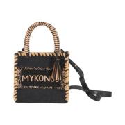 Handgemaakte Mini Mykonos Schoudertas De Siena , Black , Dames