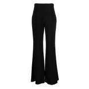 Zwarte Wijde Crepe Flared Broek Elie Saab , Black , Dames