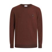 Roest Ronde Hals Sweater Calvin Klein , Brown , Heren