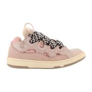 Roze Sneakers Veters Rubberen Zool Lanvin , Pink , Heren