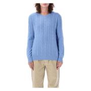 Blauwe Cable-Knit Trui Ralph Lauren , Blue , Heren