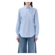 Lichtblauwe Oxford Katoenen Overhemd Ralph Lauren , Blue , Dames