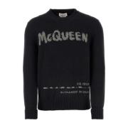 Houtskool Katoenen Trui Alexander McQueen , Gray , Heren