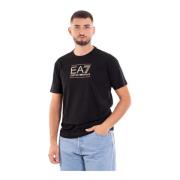 Casual Logo Print T-Shirt Emporio Armani EA7 , Black , Heren