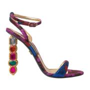 Kristalversierde Jacquard Sandalen Dolce & Gabbana , Multicolor , Dame...