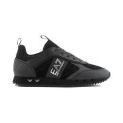 Zwart&Wit Suède Sneakers Emporio Armani EA7 , Black , Heren