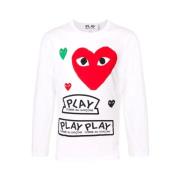 Lange Mouw T-shirt Comme des Garçons Play , White , Heren