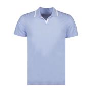 Linnen Polo Shirt met Klassieke Kraag Orlebar Brown , Blue , Heren