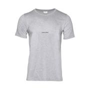 Logo T-shirt Casual Mode Saint Laurent , Gray , Heren