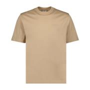 Logo Ingedrukt Ronde Hals T-shirt Burberry , Beige , Heren