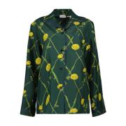 Zijden Paardenbloemprint Shirt Burberry , Multicolor , Dames