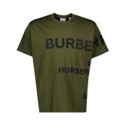 Heren Harlford T-shirt, Ronde Hals, Korte Mouwen Burberry , Green , He...