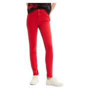 Slim Denim Jeans Lente/Zomer Collectie Desigual , Red , Dames