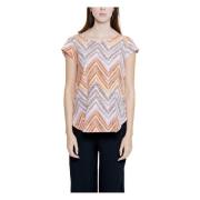 Korte mouwen blouse met AOP-print Only , Multicolor , Dames