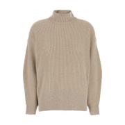 Beige Lurex High Neck Sweater Brunello Cucinelli , Beige , Dames