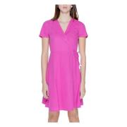 Elegante Linnen Midi Jurk Only , Pink , Dames