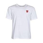 Wit T-shirt met Play Logo Comme des Garçons Play , White , Heren