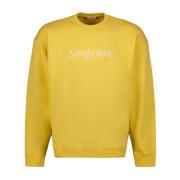Geborduurde Logo Sweatshirt Saint Laurent , Yellow , Heren