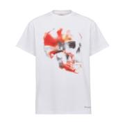 Punk Skull Grafische Print T-shirt Alexander McQueen , White , Heren