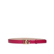 Luxe Cyclamin Riem met Kruisend DG Logo Dolce & Gabbana , Pink , Dames