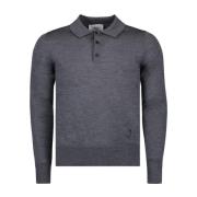 Klassieke Hart Logo Wol Polo Shirt Ami Paris , Gray , Heren