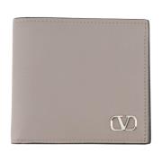 VLogo Flap Portemonnee Leer Valentino Garavani , Gray , Heren