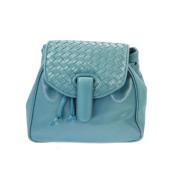 Pre-owned Leather backpacks Bottega Veneta Vintage , Blue , Dames