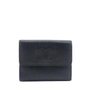 Pre-owned Leather wallets Chanel Vintage , Black , Dames