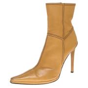Pre-owned Leather boots Casadei Pre-owned , Beige , Dames