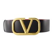 Omkeerbare VLogo Leren Riem Valentino Garavani , Black , Dames